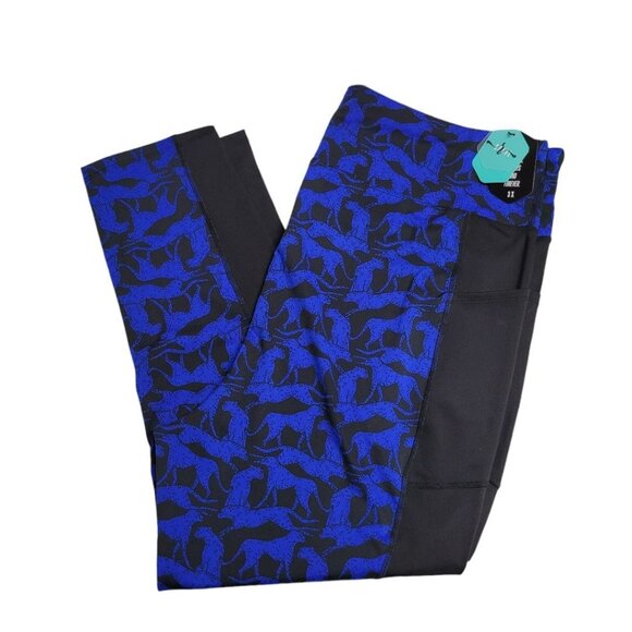 Lularoe Rise Athletic Leggings Cheetah Workout Womens Plus Size 3X Blue Exercise - Picture 1 of 6